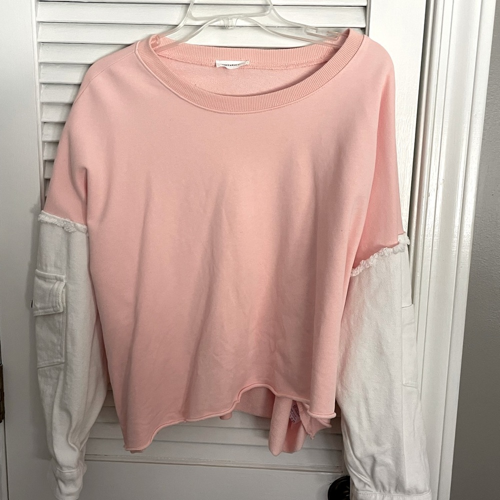 Cute, denim material top. Size small